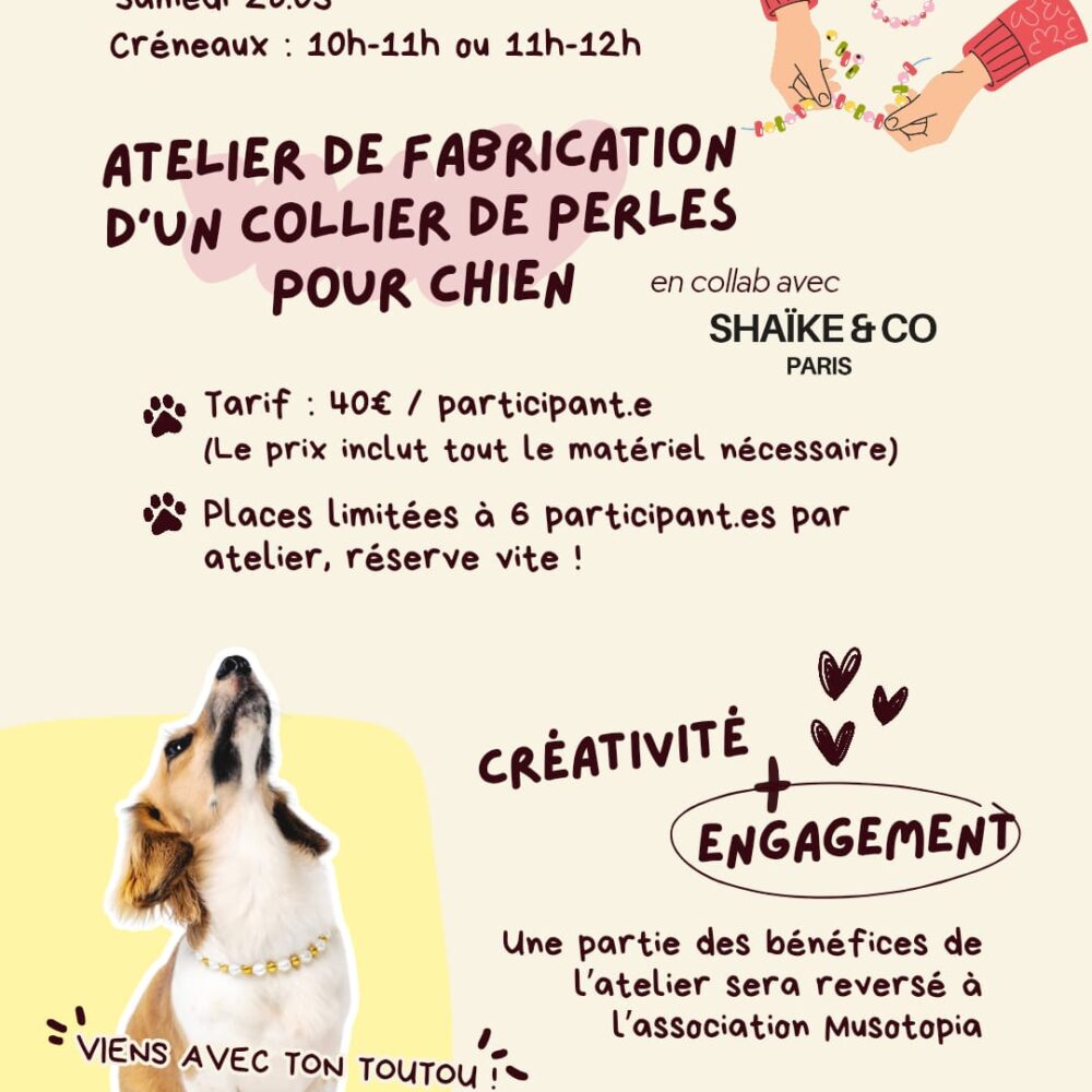🌟 Cani’Event 🌟 Samedi 28 mars  Atelier de personnalisation